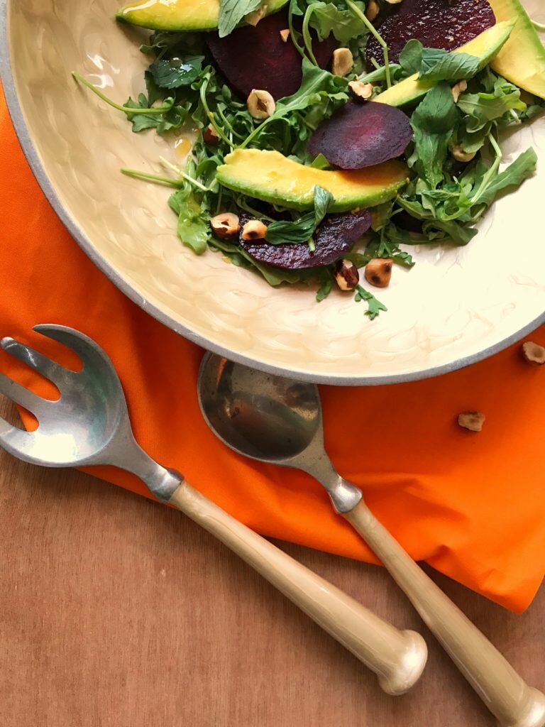 Roasted Beet Arugula Avocado Salad-Follow Our Passion