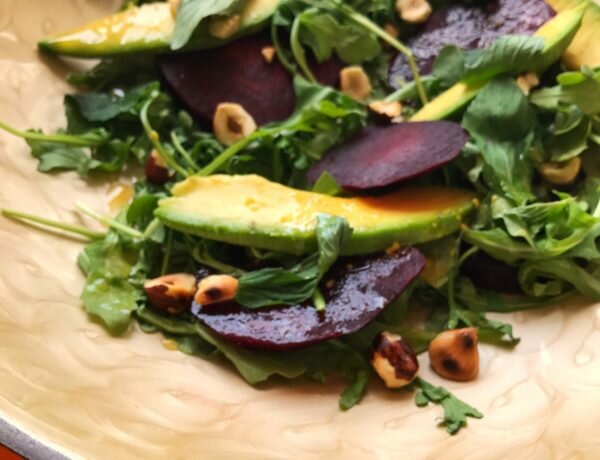Roasted Beet Arugula Avocado Salad-Follow Our Passion