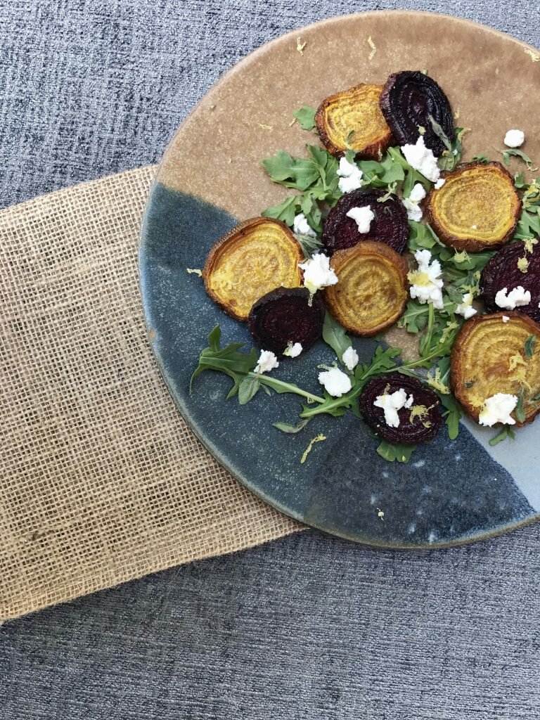 ROASTED BEET ARUGULA SALAD WITH GOAT CHEESE-FOLLOW OUR PASSION