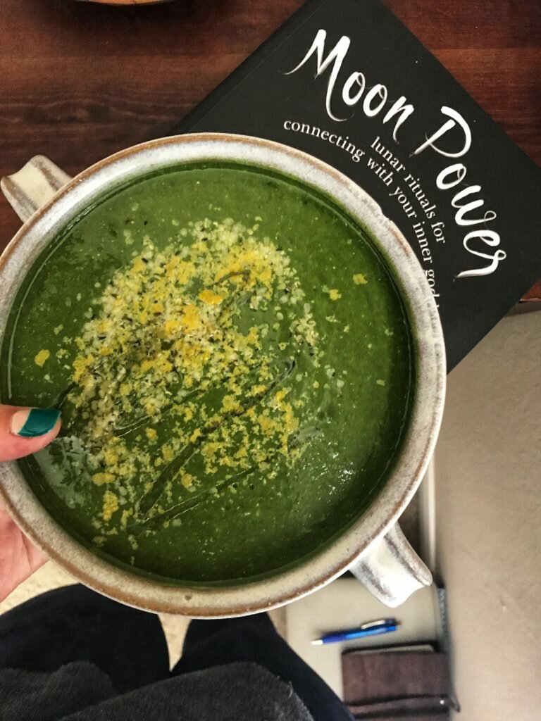 Dairy Free Creamy Broccoli Spinach Hemp Soup