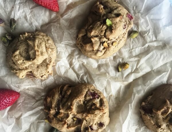 Gluten Free Strawberry Pistachio Rose Cardamom Cookies