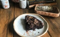 Brownie cake with chocolate chips and walnuts (gluten free)