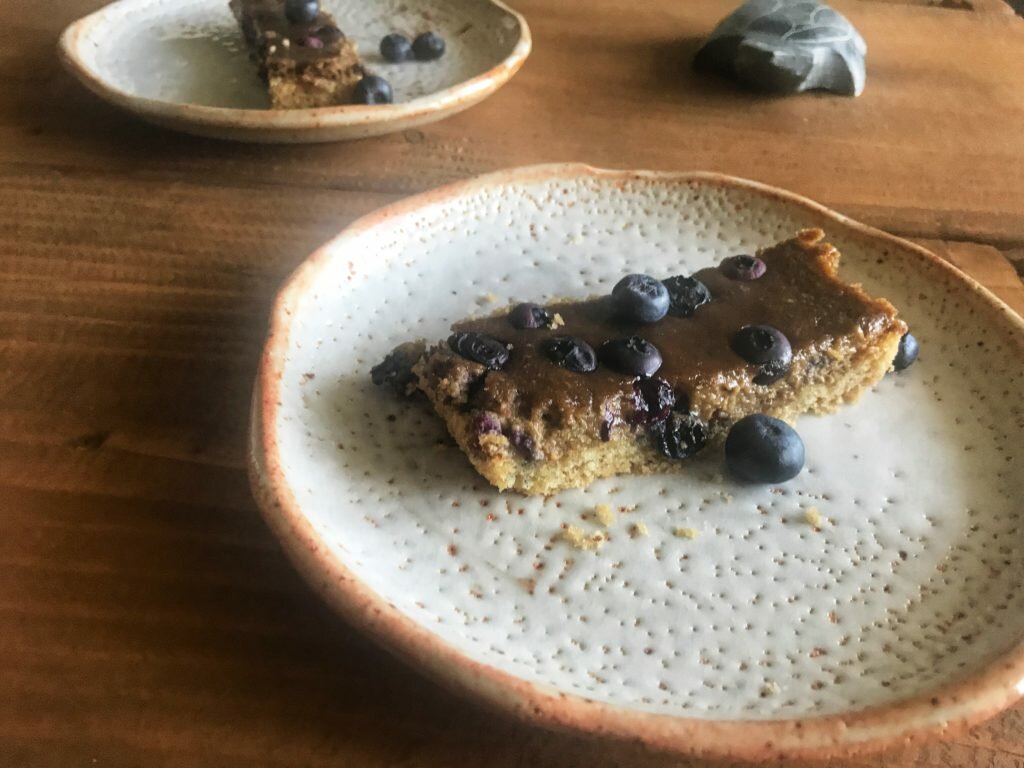 Paleo Salted Caramel and Blueberry Tart (grain free +refined sugar free)