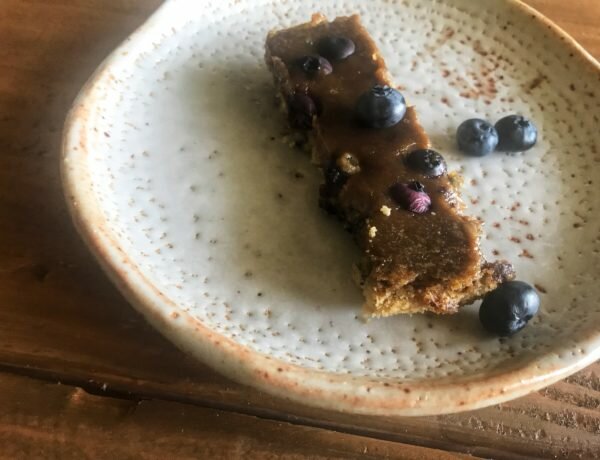Paleo Salted Caramel and Blueberry Tart (grain free +refined sugar free)