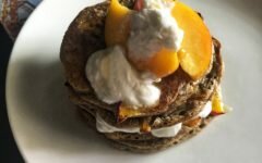 Caramelized Peach Pancakes (Vegan + Gluten Free)